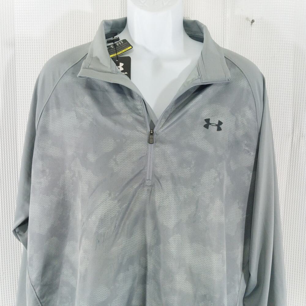 NWT! UNDER ARMOUR! MOTTLED GRAY ALL SEASON GEAR, DRY & LIGHT GOLF SHIRT! SZ 2XL - Picture 4 of 11